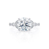 LILIANA - Round Moissanite & Diamond 950 Platinum Shoulder Set Ring Engagement Ring Lily Arkwright