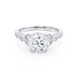 LILIANA - Round Moissanite & Diamond 950 Platinum Shoulder Set Ring Engagement Ring Lily Arkwright