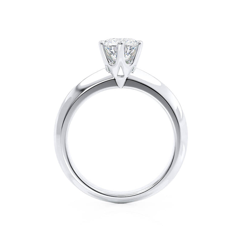 SERENA - Round Natural Diamond Platinum Solitaire Engagement Ring Lily Arkwright
