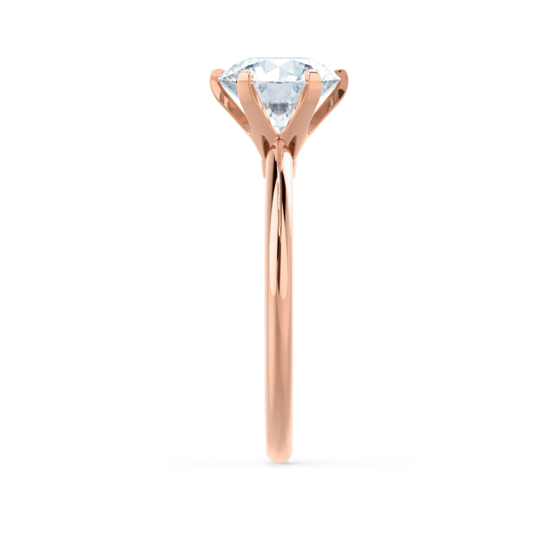 LILLIE - Premium Certified Lab Diamond 6 Claw Solitaire 18k Rose Gold Engagement Ring Lily Arkwright