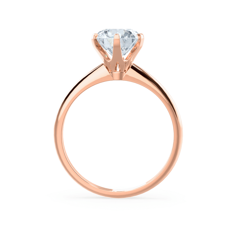 LILLIE - Premium Certified Lab Diamond 6 Claw Solitaire 18k Rose Gold Engagement Ring Lily Arkwright