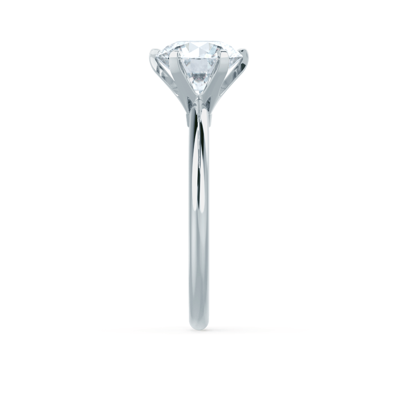 LILLIE - Round Moissanite 950 Platinum 6 Prong Knife Edge Solitaire Ring Engagement Ring Lily Arkwright