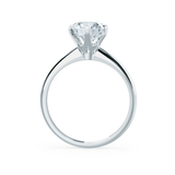 LILLIE - Round Natural Diamond 950 Platinum 6 Prong Knife Edge Solitaire Ring Engagement Ring Lily Arkwright