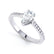 LISETTE - Ex Display 0.94ct Pear Moissanite & Diamond 18k White Gold Solitaire Ring Engagement Ring Lily Arkwright