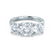 LORELLA - Round Moissanite 950 Platinum Trilogy Ring Engagement Ring Lily Arkwright