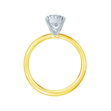 IRIS - Asscher Moissanite Platinum & 18k Yellow Gold Petite Channel Shoulder Set Ring Engagement Ring Lily Arkwright