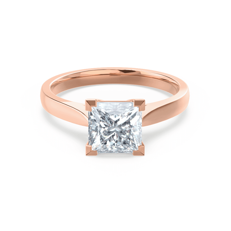 ROSALEE - Princess Moissanite 18k Rose Gold Solitaire Ring Engagement Ring Lily Arkwright