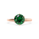 SERENITY - Chatham® Lab Grown Emerald 18k Rose Gold Solitaire Engagement Ring Lily Arkwright