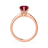 SERENITY - Chatham® Lab Grown Red Ruby 18k Rose Gold Solitaire Engagement Ring Lily Arkwright
