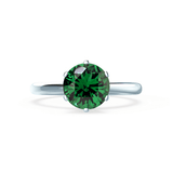 SERENITY - Lab Grown Emerald 18k White Gold Solitaire Engagement Ring Lily Arkwright