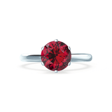 SERENITY - Lab Grown Red Ruby 18k White Gold Solitaire Engagement Ring Lily Arkwright