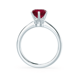 SERENITY - Lab Grown Red Ruby Platinum Solitaire Engagement Ring Lily Arkwright
