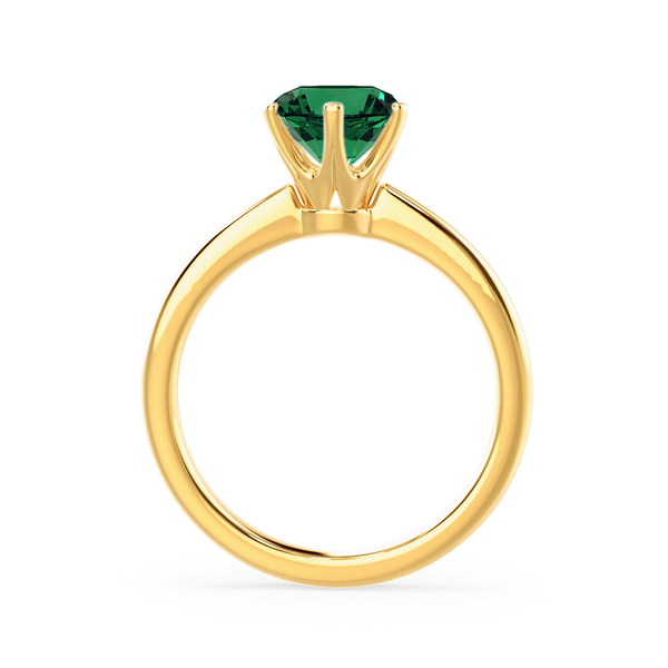 SERENITY - Chatham® Lab Grown Emerald 18k Yellow Gold Solitaire Engagement Ring Lily Arkwright