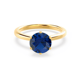 SERENITY - Chatham® Lab Grown Blue Sapphire 18k Yellow Gold Solitaire Engagement Ring Lily Arkwright