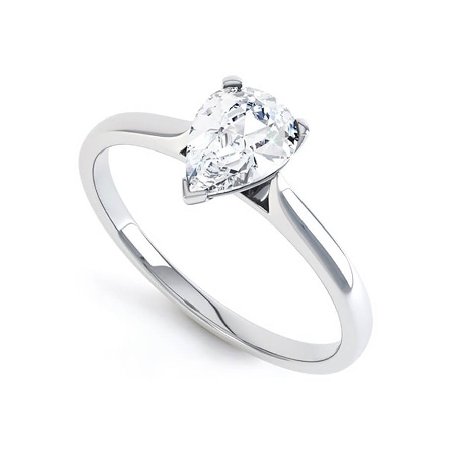 Solitaire pear shaped ring on sale