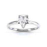 SLOANE - Pear Moissanite 18k White Gold Solitaire Ring Engagement Ring Lily Arkwright