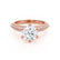 VICTORIA - Round Moissanite & Diamond 18k Rose Gold Shoulder Set Ring Engagement Ring Lily Arkwright