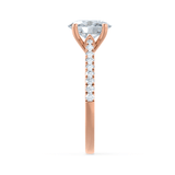 VIOLA - Oval Lab Diamond 18k Rose Gold Shoulder Set Engagement Ring Lily Arkwright