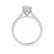 Viola - Round Lab Diamond 18k White Gold Shoulder Set Ring Engagement Ring Lily Arkwright