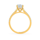VIOLA - Oval Moissanite & Diamond 18k Yellow Gold Shoulder Set Ring Engagement Ring Lily Arkwright