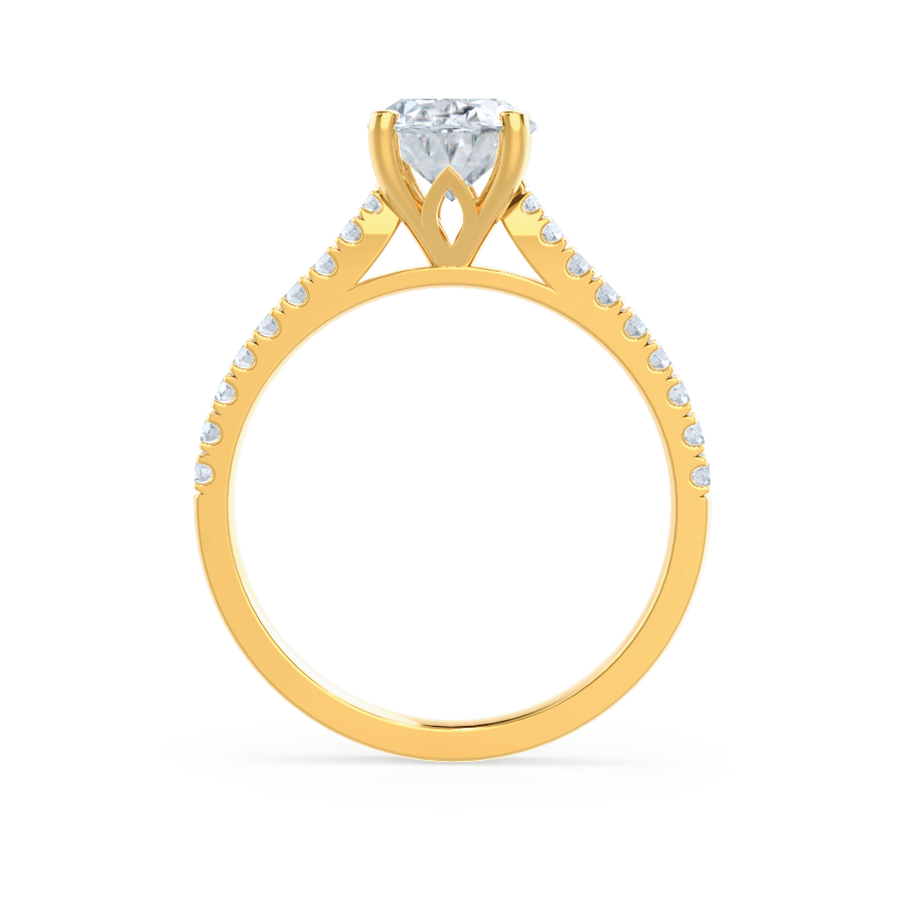 Viola Oval Moissanite & Diamond 18k Yellow Gold Shoulder Set