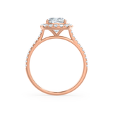 VIOLETTE - Cushion Moissanite & Diamond 18k Rose Gold Petite Halo Ring Engagement Ring Lily Arkwright