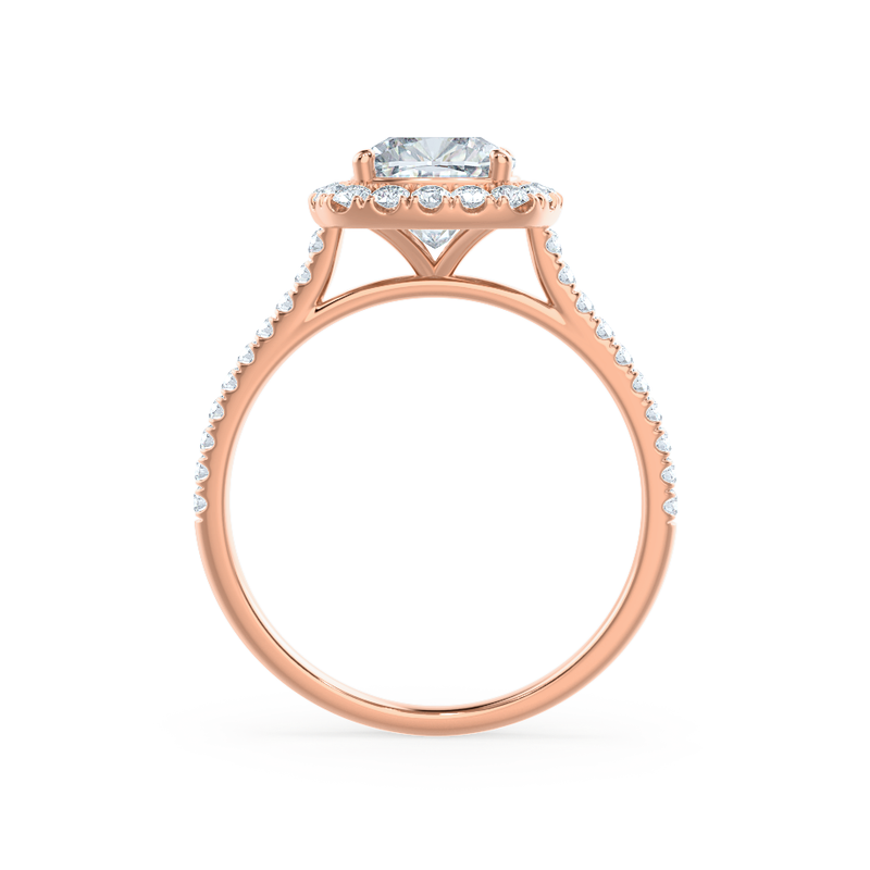 VIOLETTE - Cushion Lab Diamond 18k Rose Gold Halo Engagement Ring Lily Arkwright