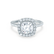 VIOLETTE - Cushion Moissanite & Diamond 950 Platinum Petite Halo Ring Engagement Ring Lily Arkwright