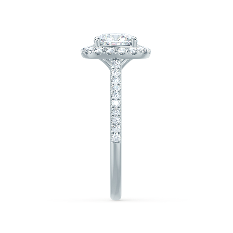VIOLETTE - Cushion Lab Diamond Platinum Halo Engagement Ring Lily Arkwright