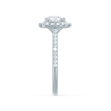 VIOLETTE - Cushion Moissanite & Diamond 950 Platinum Petite Halo Ring Engagement Ring Lily Arkwright