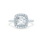 VIOLETTE - Cushion Lab Diamond Platinum Halo Engagement Ring Lily Arkwright
