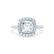 VIOLETTE - Cushion Moissanite & Diamond 950 Platinum Petite Halo Ring Engagement Ring Lily Arkwright