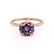 LIVELY - Chatham® Round Alexandrite 18k Rose Gold Petite Hidden Halo Pavé Shoulder Set Ring Engagement Ring Lily Arkwright