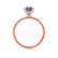 LIVELY - Chatham® Round Alexandrite 18k Rose Gold Petite Hidden Halo Pavé Shoulder Set Ring Engagement Ring Lily Arkwright