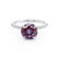 LIVELY - Chatham® Round Alexandrite 18k White Gold Petite Hidden Halo Pavé Shoulder Set Ring Engagement Ring Lily Arkwright