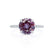 LIVELY - Chatham® Round Alexandrite 18k White Gold Petite Hidden Halo Pavé Shoulder Set Ring Engagement Ring Lily Arkwright