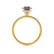 LIVELY - Chatham® Round Alexandrite 18k Yellow Gold Petite Hidden Halo Pavé Shoulder Set Ring Engagement Ring Lily Arkwright