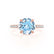 LIVELY - Chatham® Round Aqua Spinal 18k Rose Gold Petite Hidden Halo Pavé Shoulder Set Ring Engagement Ring Lily Arkwright