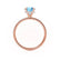 LIVELY - Chatham® Round Aqua Spinal 18k Rose Gold Petite Hidden Halo Pavé Shoulder Set Ring Engagement Ring Lily Arkwright