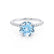 LIVELY - Chatham® Round Aqua Spinal 950 Platinum Petite Hidden Halo Pavé Shoulder Set Ring Engagement Ring Lily Arkwright