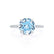 LIVELY - Chatham® Round Aqua Spinal 950 Platinum Petite Hidden Halo Pavé Shoulder Set Ring Engagement Ring Lily Arkwright