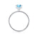 LIVELY - Chatham® Round Aqua Spinal 18k White Gold Petite Hidden Halo Pavé Shoulder Set Ring Engagement Ring Lily Arkwright