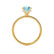 Lively round cut chatham aqua spinel lab diamond engagement ring 18k yellow gold classic hidden halo Lily Arkwright 