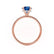 Lively rose gold shoulder set Chatham round blue sapphire diamond engagement ring Lily Arkwright 