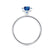 Lively round cut chatham blue sapphire lab diamond engagement ring 18k white gold classic hidden halo Lily Arkwright 