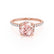 LIVELY - Chatham® Round Champagne Sapphire 18k Rose Gold Petite Hidden Halo Pavé Shoulder Set Ring Engagement Ring Lily Arkwright