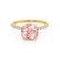 LIVELY - Chatham® Round Champagne Sapphire 18k Yellow Gold Petite Hidden Halo Pavé Shoulder Set Ring Engagement Ring Lily Arkwright