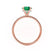LIVELY - Chatham® Round Emerald 18k Rose Gold Petite Hidden Halo Pavé Shoulder Set Ring Engagement Ring Lily Arkwright