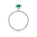 Lively brilliant round cut emerald and diamond engagement ring platinum shoulder set Lily Arkwright 