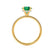 LIVELY - Chatham® Round Emerald 18k Yellow Gold Petite Hidden Halo Pavé Shoulder Set Ring Engagement Ring Lily Arkwright